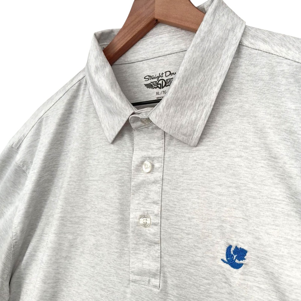 Straight Down Golf Polo Shirt Mens XL Gray Performance Shooting in the 70s